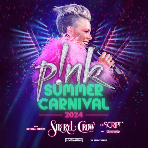 Tickets are on sale NOW for P!NK’s Summer Carnival 2024 with special guest Sheryl Crow and The Script! Get the party started by grabbing yours today! 🎡 ☀️ P!nk Summer Carnival, Singer Posters, Pink Summer Carnival Tour, Concert Scrapbook, Radiohead Poster, Iron Maiden Posters, Pink Concert, Alecia Moore, Summer Carnival