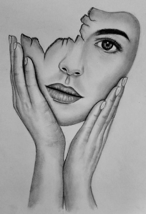 Meaningful Portraits Art, Blending Drawing Pencil, Potraits Pics Drawing Sketch, Potraits Pics Drawing, Emotional Drained, Cartoon Wall Painting, Pencil Drawing Images, Pencil Portrait Drawing, Boho Art Drawings