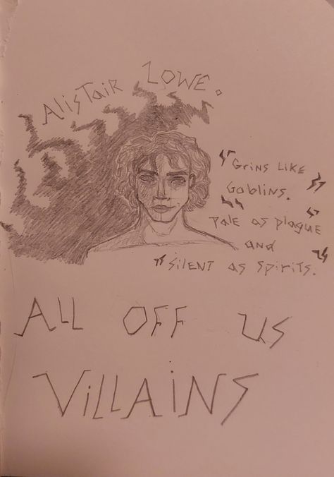 Fanart of Alistair Lowe, all of us villains. "Grins like goblins. "Pale as plague and silent as spirits." #booktok All Of Us Villains Fanart Alistair, All Of Us Villains Fanart, All Of Us Villains, Book Fanart, Fav Books, All Of Us, Doodles, Fan Art, Drawings