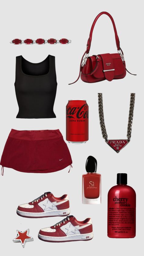 coca cola outfit 🖤❤️ #outfitinspo #outfit #red #vibes #redoutfit Coca Cola Outfit, Acubi Fashion, Outfit Red, Red Outfit, Fashion Killa, Sorority, Your Aesthetic, Creative Energy, Coca Cola