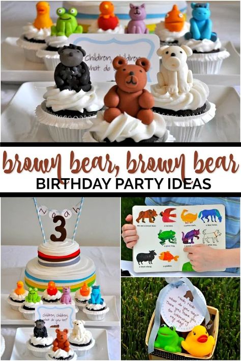 Brown Bear Brown Bear Party, Brown Bear Brown Bear Birthday Party, Brown Bear Party, Brown Bear Birthday Party, Brown Bear Birthday, Brown Bear Brown Bear Birthday, Brown Bear Book, Book Themed Birthday Party, Bear Food