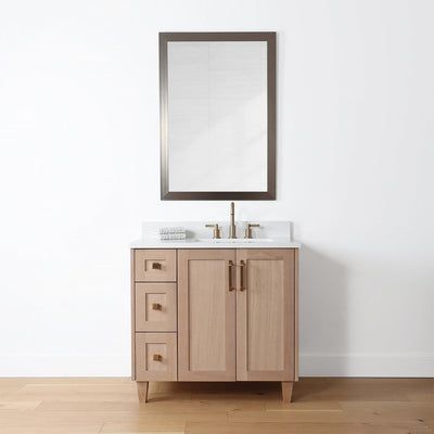 Your Shopping Cart – The Vanity Store 36 Vanity Bathroom, Hardware For White Cabinets, White Oak Bathroom Vanity, White Oak Bathroom, White Oak Vanity, Gray Quartz Countertops, Drawer Sliders, Oak Vanity, Oak Bathroom Vanity