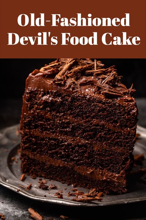 Moist Devils Food Cake Recipes, Devils Food Chocolate Cake Recipe, Killer Cake Recipe, Devils Cake Recipe, Wegmans Chocolate Cake Recipe, Best Decadent Chocolate Cake, Deviled Food Cake Recipe, Rich Cake Design, Costco All American Chocolate Cake Recipe