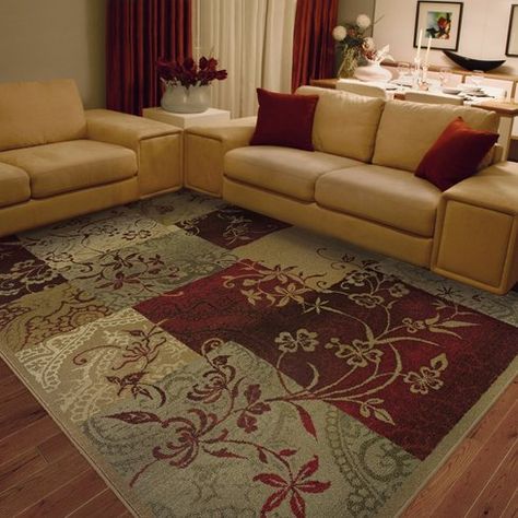 Sabanc Beige/Red Area Rug Burgundy Living Room, Beige Living Rooms, Living Room Red, Beige Area Rug, Modern Area Rug, Living Room Area Rugs, Livingroom Layout, Red Area Rug, Room Layout