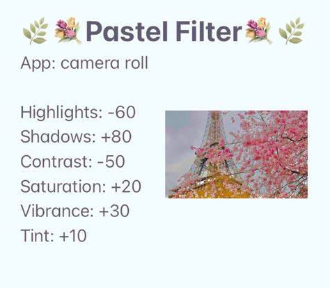 Apple Camera Filters, Apple Filters, Filter Hacks, Iphone Filters, Kevin Carden, Pastel Filter, Edit Camera, Filter Ideas, Editing Hacks