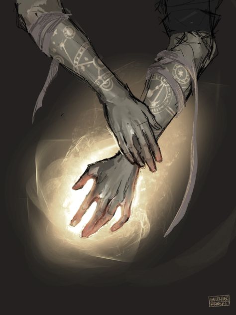 Webbed Hands Aesthetic, Healer Power Aesthetic, Light Powers Drawing, Magic Tattoo Aesthetic, Element Powers Aesthetic, Fantasy Magic Aesthetic Art, Oc Tattoo Drawing, Glowing Hands Magic, Dark Magic Art Drawing