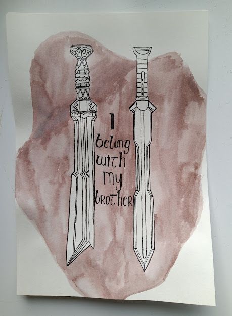 Art work of Fili and Kili's swords, from The Hobbit. this my own original artwork, please don't use it without permission. thanks! Fili And Kili, Drawing Easy, The Hobbit, Swords, Easy Drawings, Art Work, Original Artwork, Drawings, Dresses