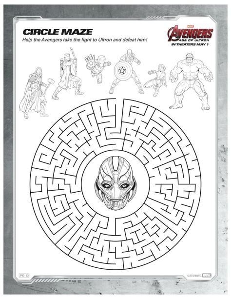 Marvel Avengers Age of Ultron Printable Maze Marvel Avengers Bedroom, Avengers Coloring Pages, Avengers Coloring, Superhero Coloring Pages, Printable Mazes, Avengers Pictures, Superhero Coloring, Plan Image, Disney Printables