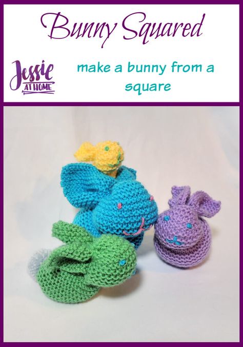 Knit A Square, Bunny From A Square, Knit Bunny, Knit Items, Bunny Bunny, Creative Craft, Paintbox Yarn, A Bunny, Crochet Square