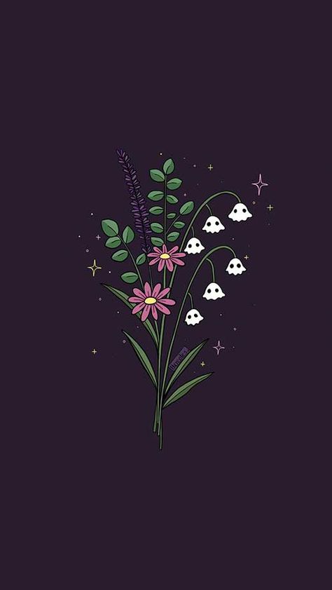 cute ghost halloween aesthetic wallpaper Rainbow Ghost Wallpaper, D&d Wallpaper Iphone, Witch Iphone Aesthetic, Ghost In Flowers Wallpaper, Cute Ghost Lockscreen, Simplistic Iphone Wallpaper, Fall Artwork Aesthetic, Cute Fall Paintings Aesthetic, Kawaii Spooky Wallpaper