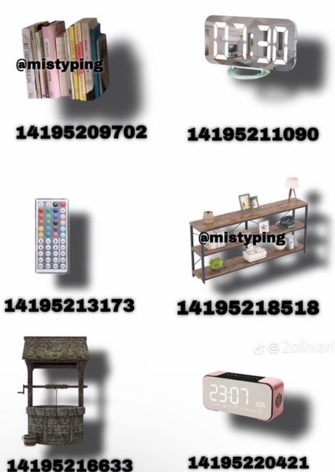 Bloxburg Digital Clock Decal Codes, Drive Through Bloxburg Codes, Bloxburg Video Game Decals, Bloxburg Price Tag Decals, Bloxburg Electronic Decal Codes, Decal Bloxburg, Cottage Core Bloxburg House, Bloxburg Food Decals, Pantry Decal