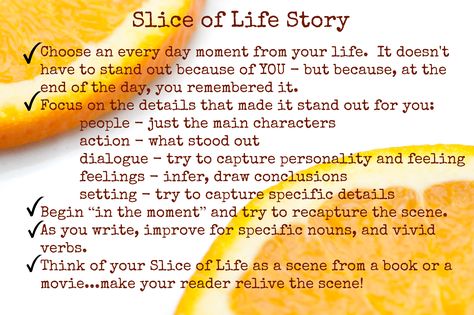 THE SLICE OF LIFE PROJECT…WITH A “TWIST” Writer Memes, Thinking Maps, Writing Inspiration Tips, Writing Curriculum, Story Writing Prompts, 4th Grade Writing, Work On Writing, Writing Motivation, Teaching Ela