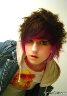 Emo Hair on Pinterest | Short Emo Hairstyles, Emo Hairstyles and ... Emo Hair Short, Short Emo Haircuts, Scene Hair Colors, Short Emo Hair, Curly Scene Hair, Scene Haircuts, Pink Short Hair, Emo Boy Hair, Emo Haircuts