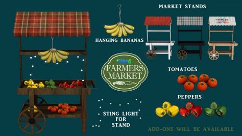 Leo 4 Sims: Farmers Market • Sims 4 Downloads Sims 4 Farmers Market Cc, Sims 4 Farmers Market, Sims 4 Market Cc, Sims 4 Clutter Cc, Springfield Simpsons, Leo Sims, Sims Poses, Vegetable Stand, Market Stands