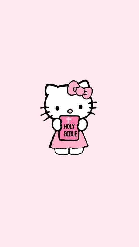 Hello Kitty Christian Wallpaper, Christian Hello Kitty, Bible Verses For Teens, Hello Kitty Wallpaper Hd, Pink Wallpaper Hello Kitty, Hello Kitty Backgrounds, Christian Bible Quotes, Kitty Wallpaper, Christian Bible