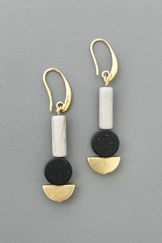 FERE36 – David Aubrey Jewelry David Aubrey Jewelry, New Year Earrings, Brass Hooks, Designer Handmade Jewellery, Brass Hook, Earring Collection, Black Agate, Polymer Clay Ideas, Multi Strand Necklace