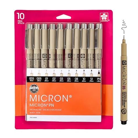 SAKURA Pigma Micron Fineliner Pens - Archival Black Ink Pens - Pens for Writing, Drawing, or Journaling - Assorted Point Sizes - 10 Pack Floor Easel, Sakura Pigma Micron, Art & Craft Paper, Easel Stand, Fineliner Pens, Art Easel, Writing Drawing, Art Tools Drawing, Ink Pens