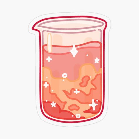 Beaker, science, chemistry, lab, geek, nerd, cloudy, clouds, red, orange, yellow, magic, wicca, chemical, shiny, science beaker, potion, magic potion, red aesthetic, magic aesthetic, orange aesthetic Beakers Aesthetic, Chemical Bottle Drawing, Chemistry Stickers Aesthetic, Science Stickers Aesthetic, Chemistry Aesthetic Art, Beaker Drawing, Chemistry Stickers, Science Beaker, Aesthetic Magic