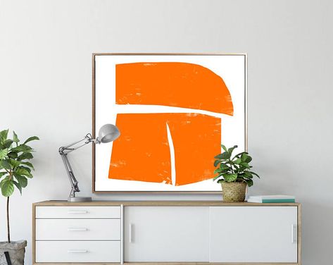 Large Abstract printable art Navy and Pink brush strokes | Etsy Statement Artwork, Square Prints, Modern Abstract Print, Art Square, Prints Abstract, Minimal Wall Art, Orange Print, Floral Printables, Orange Art