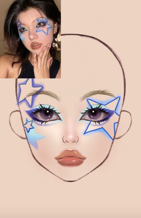 Korean Makeup Tips, Creepy Halloween Makeup, Face Charts, Makeup Drawing, Make Up Tutorials, Makeup Face Charts, Face Paint Makeup, Graphic Makeup, Horror Makeup