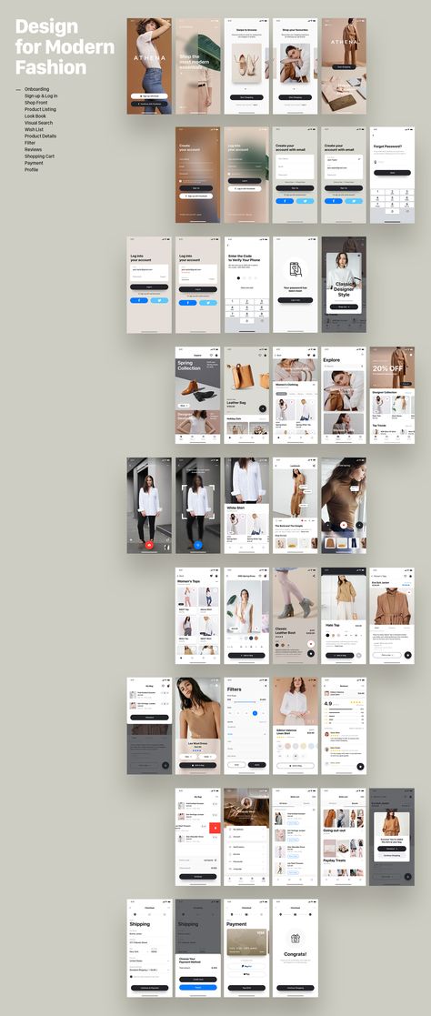 Athena Mobile UI Kit — UI Kits on UI8 Ui Design Mobile, Ui Ux 디자인, E-commerce App, App Design Layout, Mobile Ui Patterns, Web Design Mobile, Mobile App Design Inspiration, Ui Patterns, App Interface Design