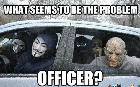 What seems to be the problem officer? cops meme halloween funny meme halloween pictures happy halloween halloween images officer Funny Halloween Memes, Halloween Meme, Halloween Memes, Oki Doki, Funny Horror, Funny Bunnies, Doesn't Matter, Scary Movies, Funny Halloween