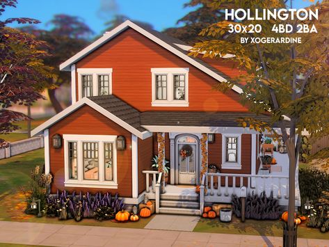 Sims 4 Bungalow, Sims 4 Houses Layout, The Sims 4 Lots, Sims 4 House Plans, Sims 4 House Building, Suburban House, Sims Ideas, Sims 4 House Design, Casas The Sims 4