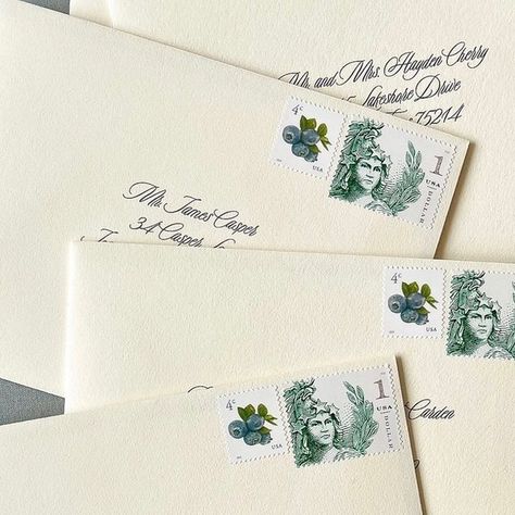 Alicia Lantzy on Instagram: "I want to know: does postage play a part in your first impression of a wedding invitation? 📬​​​​​​​​​ USPS doesn’t exactly have a great collection of postage stamp designs (which is putting it nicely). We oftentimes collaborate with our couples to find a combination that will carry a similar design aesthetic to the outer envelope. With the limited selection, it can be a challenging task! So tell me! When you get something in the mail, do you pay attention to stamps at all? Let me know!! . . . . . . . . . . #weddingstationery #paperlove #weddingdesign #dreamwedding #weddingplanning #youreinvited #weddingpaper #dailydoseofpaper #stlouiswedding #stl" Postage Stamp Design, St Louis Wedding, I Want To Know, Design Aesthetic, Postage Stamp, Stamp Design, Wedding Paper, Youre Invited, First Impression