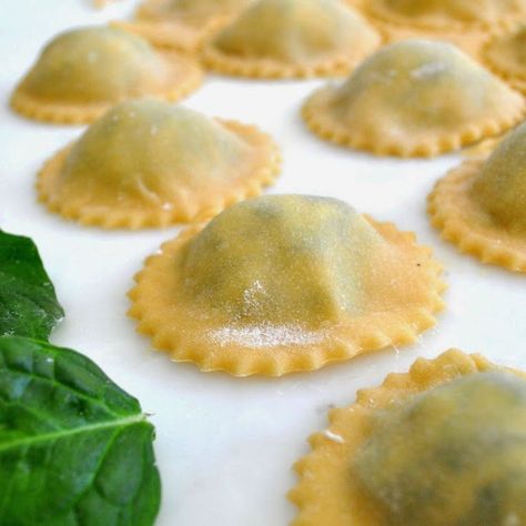 Spinach and Ricotta Filled Ravioli – Honest Cooking Ravioli Recipe Ricotta, Spinach Ricotta Pasta Ravioli, Homemade Spinach Ravioli, Spinach Ravioli Recipe, Homemade Raviolis, Homemade Ravioli Filling, Spinach Ricotta Ravioli, Ravioli With Spinach, Ravioli Recipe Homemade