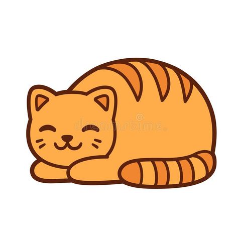 Cat Loafing Drawing, Cat Loaf Illustration, Orange Cat Painting Easy, Cat Bread Drawing, Cat Loaf Drawing, Cat Bread Loaf, Orange Cat Drawing, Orange Cat Cartoon, Kawaii Bread