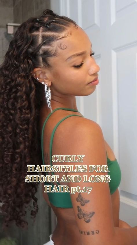 Curly Hair Track Hairstyles, Curly Hairstyles Ashlee, Ashleescurls Hairstyles, 00s Curly Hairstyles, 2000 Hairstyles Curly Hair, Hairstyle Examples, Kids Curly Hairstyles, Mixed Curly Hair, Athletic Hairstyles