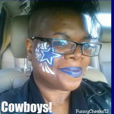 Love My Cowboys! Period. Dallas Cowboys Fan For Life. Dallas Face Painter FunnyCheeksTJ , Cowboys Star Dallas Cowboys Face Paint Ideas, Cowboys Nails, Dallas Cowboys Nails, Cowboy Nails, Face Paint Ideas, Cowboys Star, Cowboy Games, Dallas Cowboy, Face Paintings