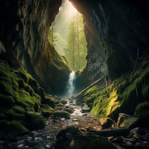 Hidden Waterfall, Uncharted, Forest, Beauty, Art