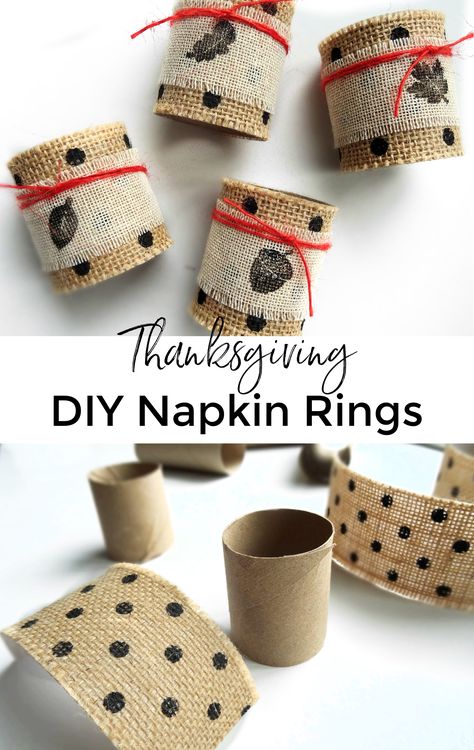 Cheap Napkin Rings Diy, Paper Towel Roll Napkin Rings, Diy Holiday Napkin Rings, Thanksgiving Napkin Rings Diy Fall, Toilet Paper Roll Napkin Rings, Diy Napkin Rings Easy, Diy Napkin Rings Thanksgiving, Diy Table Setting, Diy Napkin Holder