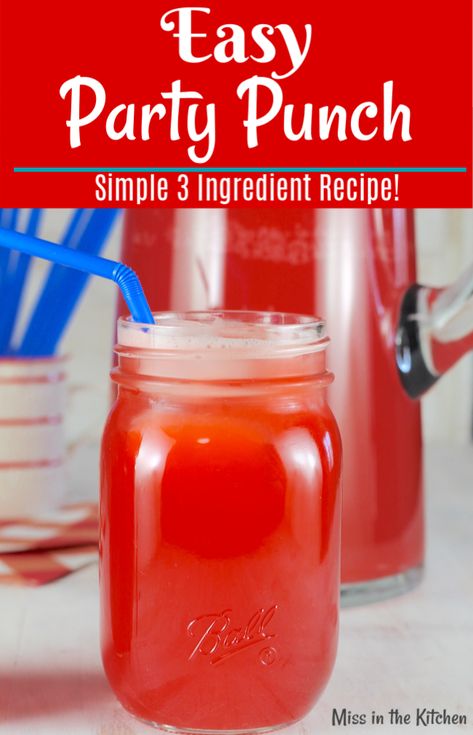 Easy Party Punch 2 Ingredient Punch Recipes, 2 Ingredient Punch, Simple Alcoholic Drinks 3 Ingredients, Easy Punch Recipes 3 Ingredients, Easy Party Punch, Party Punches, Alcoholic Punch Recipes, Easy Alcoholic Drinks, Non Alcoholic Punch