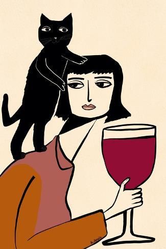 size: 12x8in Photographic Print: Wine and Cat Lover by Sharyn Bursic : Cool Bathroom Wall Art, Cool Wall Prints Aesthetic, Fall Cat Art, Art For Apartment Wall, Apartment Art Prints, Funny Cat Paintings, Cat Poster Aesthetic, Cool Prints For Wall, Aesthetic Prints For Wall