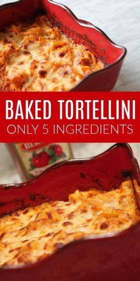 Easy Baked Tortellini with Only 5 Ingredients! This one pan recipe is the perfect back to school dinner ideas for families! It's simple with only a few basic ingredients! #passion4savings #onepot #recipes #dinner #easy #simple Low Income Dinner Recipes, Simple Tortellini Recipes, Easy Pasta Recipes Few Ingredients, Healthy Tortellini, Cosy Recipes, Easy Baked Tortellini, School Dinner Ideas, Back To School Dinner Ideas, Salad Tortellini