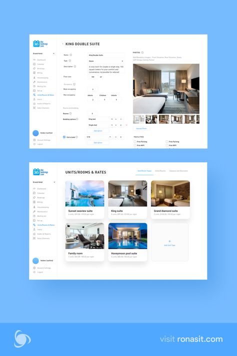 💌 Contact us - info@ronasit.com     This web-based application has everything to simplify day-to-day management tasks. Bookings, billing, housekeeping schedule, and lots of other things are all in one place and at a user's fingertip.      #booking #web #website #ui #ux #design #airbnb #bookingapp #rental Airbnb Web Design, Airbnb Website Design, Property Rental Website Design, Room Booking App, Air Ticket Booking Website, Hotel Booking Website Ui Design, Design Airbnb, Website Ui Ux Design, Web Panel