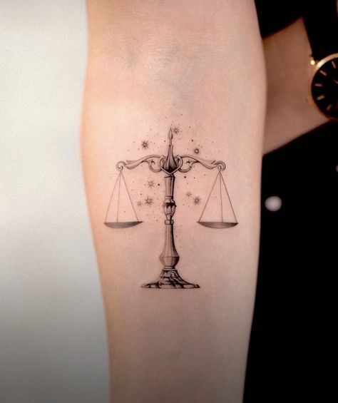 Attorney Tattoo Ideas, Scales Of Justice Tattoo Fine Line, Balanced Scale Tattoo, Scale Of Justice Tattoo, Scales Of Justice Drawing, Scale Tattoo Design, Libra Tattoo Ideas For Women, Lawyer Tattoo, Scales Of Justice Tattoo