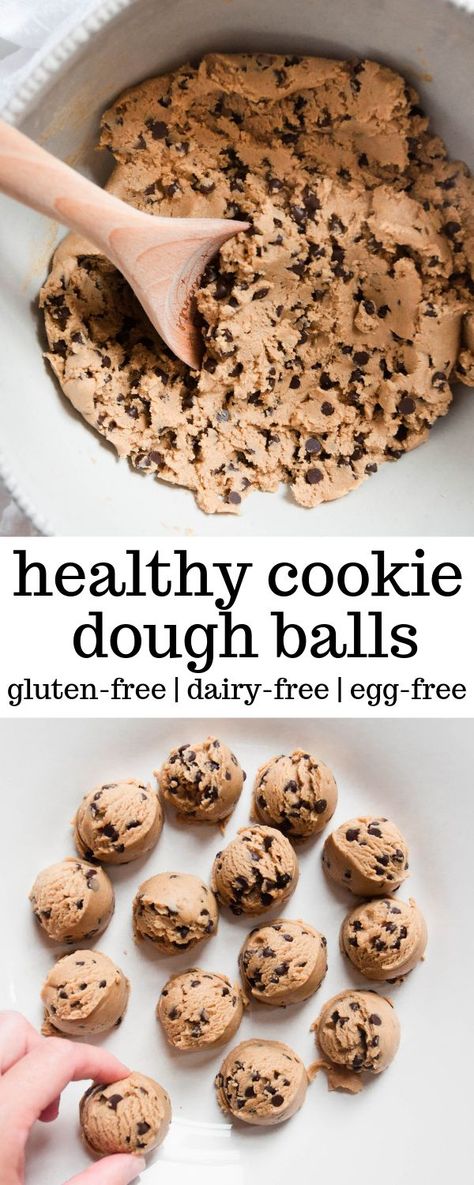 Cookie Dough Vegan, Erin Lives Whole, Healthy Cookie Dough, Healthy Cookie, Motivasi Diet, Healthy Sweet Snacks, Cookie Dough Balls, Oreo Dessert, Snacks Saludables