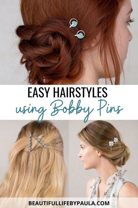 You will love these easy hairstyles using bobby pins! These are the best bobby pins for fine hair and the best bobby pins for thick hair! Super-strong and secure, they will not slip out of the finest of hair, nor snag the thickest of hair. You will wonder where these bobby pins have been all your life! Click to find out more about the best 21 bobby pins for any hair type! Hair Styles With Bobby Pins, Hairstyles Using Bobby Pins, Lovely Hairstyles, Bead Hair, Easy Updo, Easy Updo Hairstyles, Bobby Pin Hairstyles, Marketing Products, Modesty Fashion