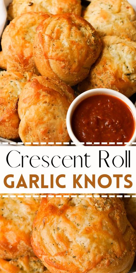 Italian Crescent Rolls, Crescent Dough Appetizers, Garlic Bread Crescent Rolls, Cheesy Garlic Crescent Rolls, Garlic Bread Using Crescent Rolls, Garlic Knots With Crescent Rolls, Cheese Garlic Crescent Rolls, Crescent Roll Garlic Knots, Cheesy Crescent Rolls