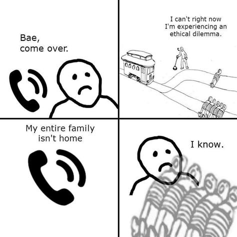 Trolley Problem, Philosophy Memes, Family Matters, Meme Template, Know Your Meme, Popular Memes, Dankest Memes, Really Funny, Philosophy