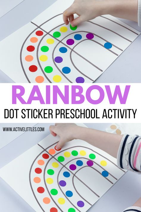 rainbow dot sticker rainbow kids activity Rainbow Do A Dot, Rainbow Do A Dot Free Printable, Dot Sticker Activities Kindergarten, Activities With Dot Stickers, Sticker Dots Activities, Sticker Activities For Toddlers, Color Dot Sticker Activities, Dot Sticker Activities, Sticker Activities