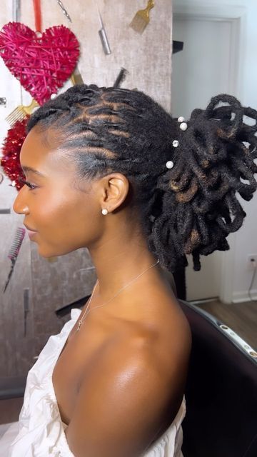 Bridal Hairstyles Locs, Bridesmaids Locs Hairstyles, Graduation Locs Styles, Locs Hairstyles For Graduation, Bridal Hair Locs, Wedding Hairstyles Locs Black Women, Locs Formal Hairstyles, Locs Bride, Locs Hairstyles Wedding