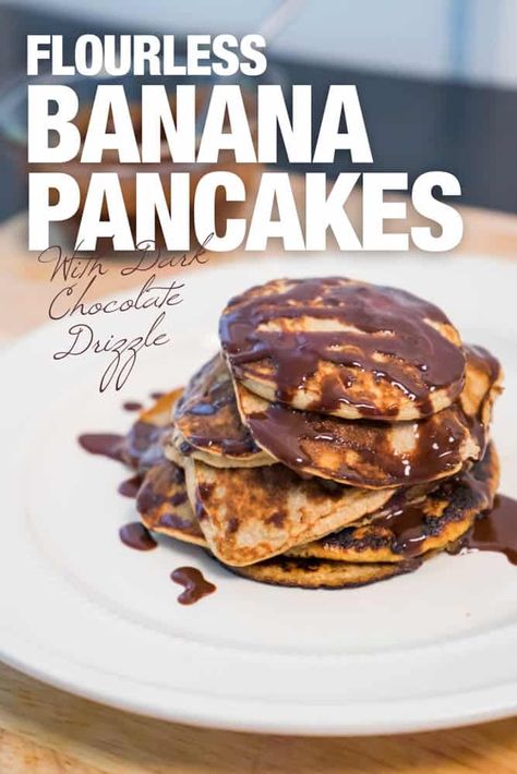 Flourless Banana Pancakes 3 Ingredient Banana Pancakes, Flourless Banana Pancakes, Cinnamon Peanut Butter, Strawberry Gluten Free, Healthy Sweet Treats, Cinnamon Banana, Chocolate Drizzle, Banana Pancakes, Vegetarian Paleo