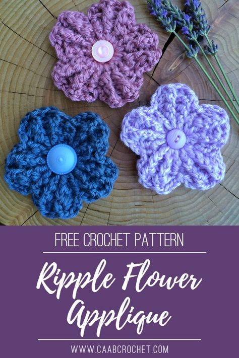 Corak Krusye, Flower Applique Patterns, Easy Crochet Flower, Crochet Flower Pattern, Crochet Flowers Easy, Crochet Pillow Cover, Crochet Flowers Free Pattern, Crochet Coaster Pattern, Crochet Buttons