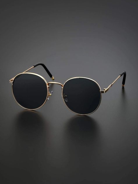 Men Round Frame Sunglasses | SHEIN USA Round Glasses Men, Stylish Glasses For Men, Round Sunglasses Men, Goggles For Men, Mens Glasses Fashion, Hype Clothing, Boho Men, Trendy Glasses, Round Frame Sunglasses