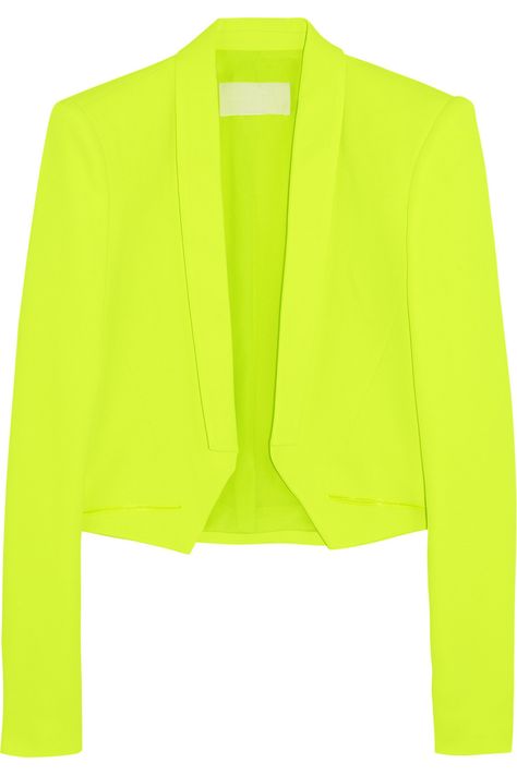 Antonio Berardi Blazer. Cropped Neon, Neon Blazer, Crepe Blazer, Antonio Berardi, Neon Fashion, Green Blazer, Blazer Designs, Dope Fashion, Stretch Crepe