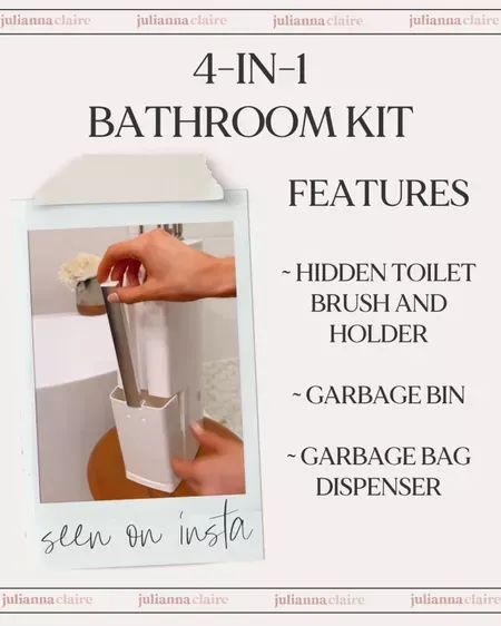 Bathroom Plunger Storage Ideas, How To Hide Toilet Brush And Plunger, Storage For Toilet Brush, Toilet Brush And Plunger Storage, Hidden Toilet Brush, Hidden Toilet Brush And Plunger, Garbage Bag Dispenser, Toilet Plunger And Brush Set, Bathroom Finds